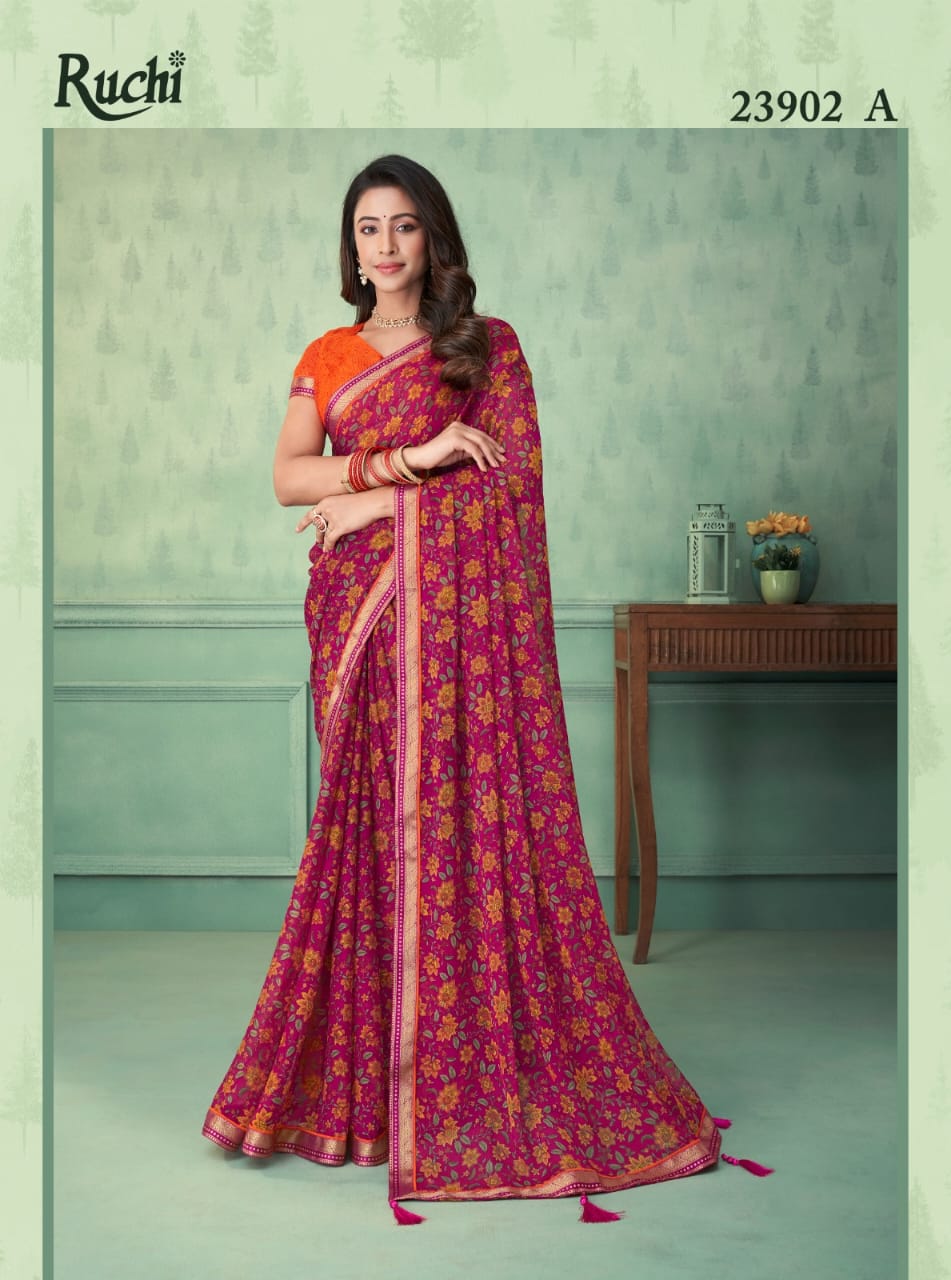 Vaani 23901 By Ruchi Printed Chiffon Sarees Catalog